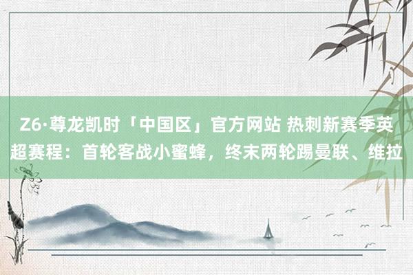Z6·尊龙凯时「中国区」官方网站 热刺新赛季英超赛程：首轮客战小蜜蜂，终末两轮踢曼联、维拉